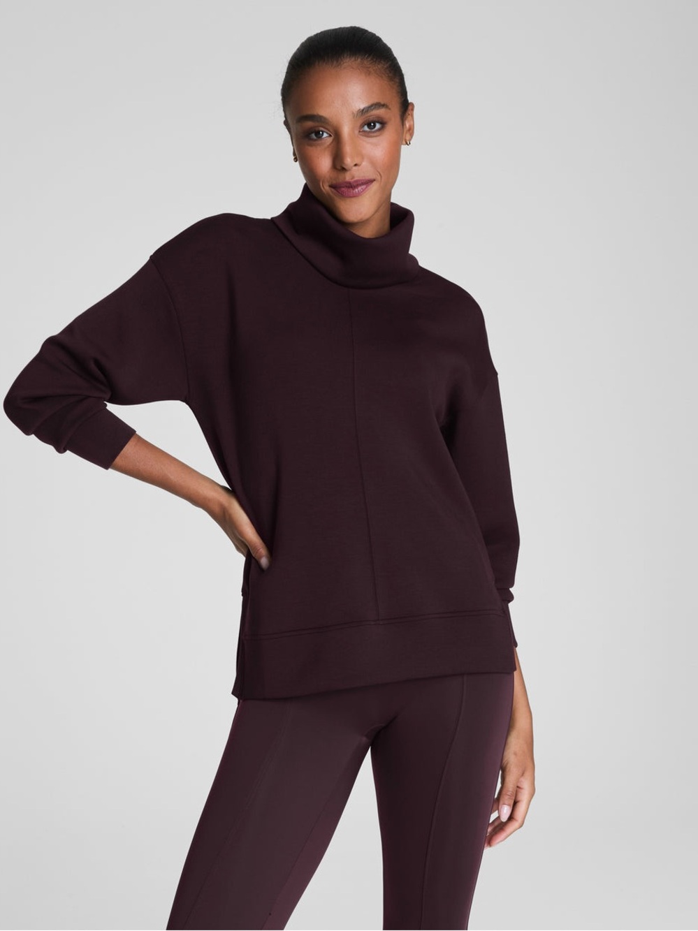 Spanx AirEssentials Turtleneck Tunic in Truffle Brown
